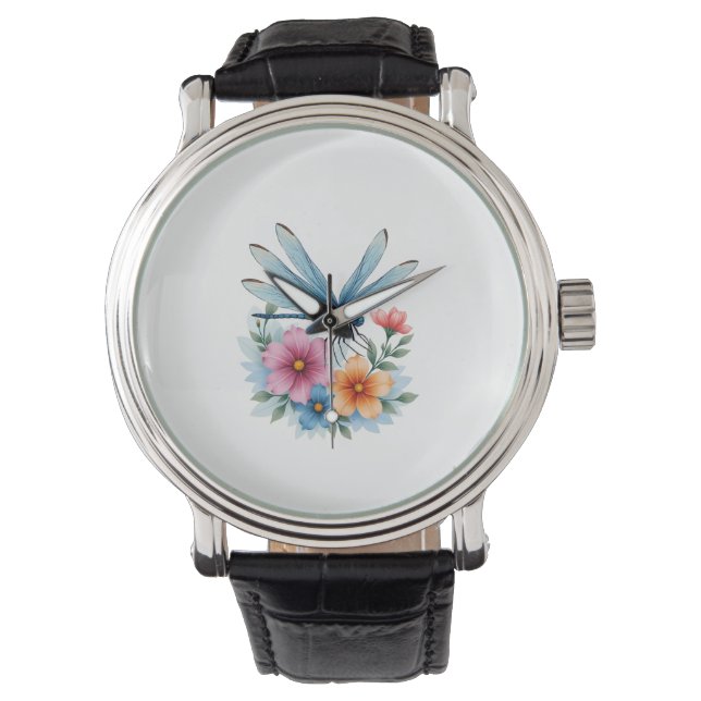 Beautiful Dragonfly Watercolor Art Insect Lover Ea Watch (Front)