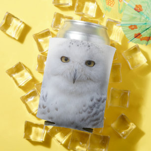 Beautiful, Dreamy and Serene Snowy Owl Can Cooler