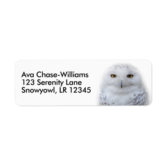 Beautiful, Dreamy and Serene Snowy Owl Return Address Label