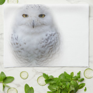 Beautiful, Dreamy and Serene Snowy Owl Tea Towel
