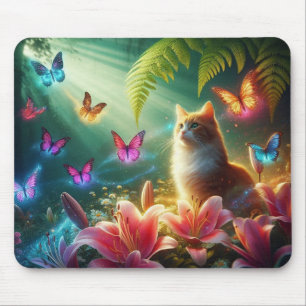 Beautiful dreamy butterflies & Cat Mouse Mat