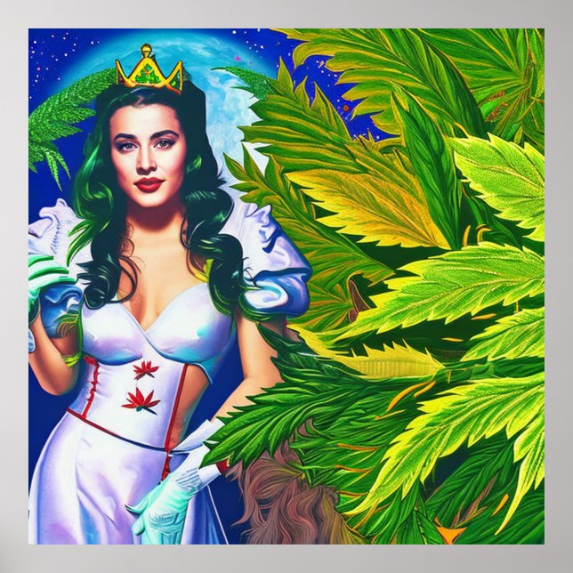 Beautiful Dreamy Weed Goddess Poster (Front)