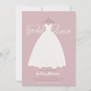 Beautiful dress Bridal shower customisable colour Invitation