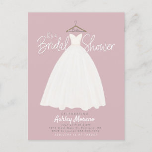 Beautiful dress Bridal shower customisable colour Postcard