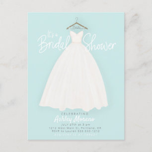Beautiful dress Bridal/wedding shower Invitation Postcard