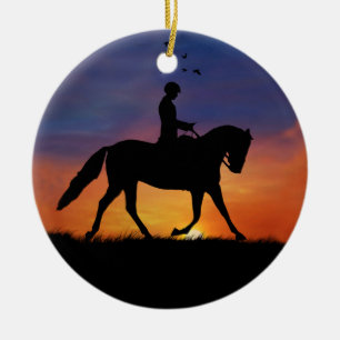 Beautiful Dressage Horse and Rider Ceramic Tree Decoration