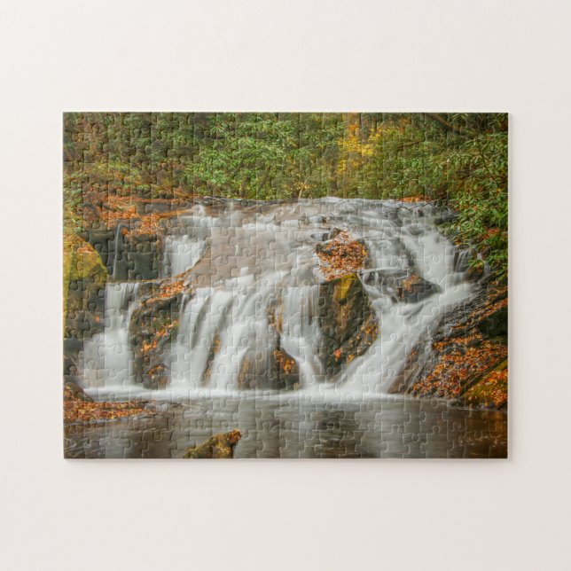Beautiful Dukes creek waterfall in N. Georgia Jigsaw Puzzle (Horizontal)
