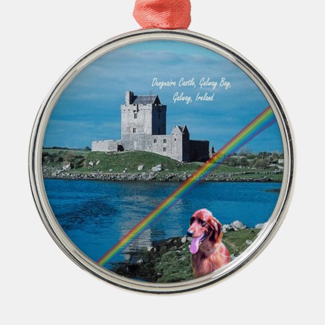Beautiful Dunguaire Castle View Galway Bay Ireland Metal Tree Decoration (Front)