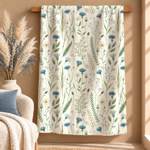 Beautiful Dusty Blue Floral Blanket Sage Green Gif
