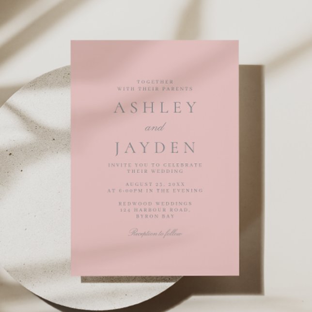 Beautiful Dusty Pink Elegance Wedding Invitation (Creator Uploaded)
