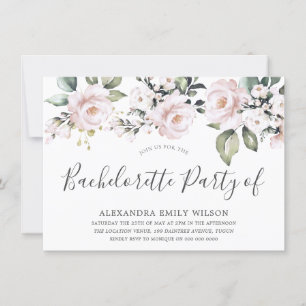 Beautiful Dusty Rose Blush Bachelorette Party Invitation
