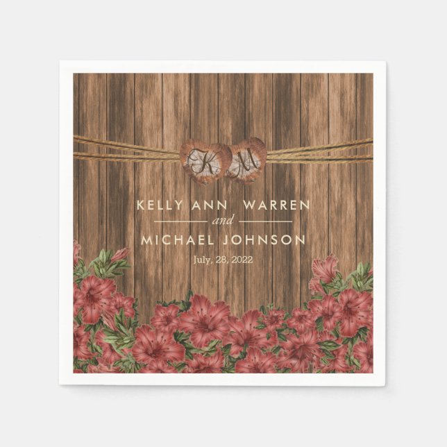 Beautiful Dusty Rose Lily Flowers Napkin (Front)