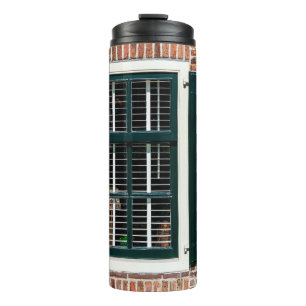 Beautiful dutch traditional houses. Brick wall wit Thermal Tumbler
