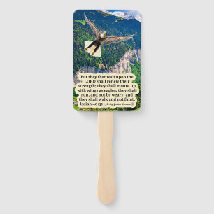 Beautiful Eagle Scripture Isaiah 40:31 Hand Fan