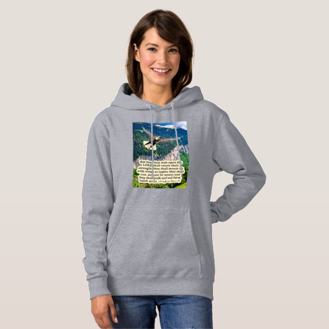 Beautiful Eagle Scripture Isaiah 40:31  Hoodie (Front Full)