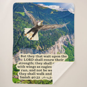 Beautiful Eagle Scripture Isaiah 40:31 Sherpa Blanket