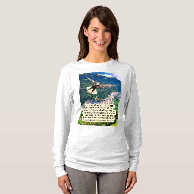 Beautiful Eagle Scripture Isaiah 40:31  T-Shirt (Front Full)