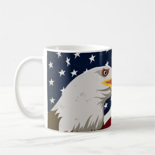 Beautiful Eagle & USA Flag Coffee Mug