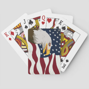 Beautiful Eagle & USA Flag Playing Cards