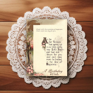 Beautiful Early 1900's Vintage Birthday Greeting Postcard