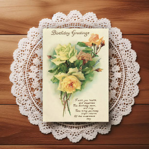 Beautiful Early 1900's Vintage Birthday Greeting Postcard