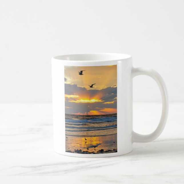 Beautiful Early Morning Beach Sunrise Scenery Mug (Right)