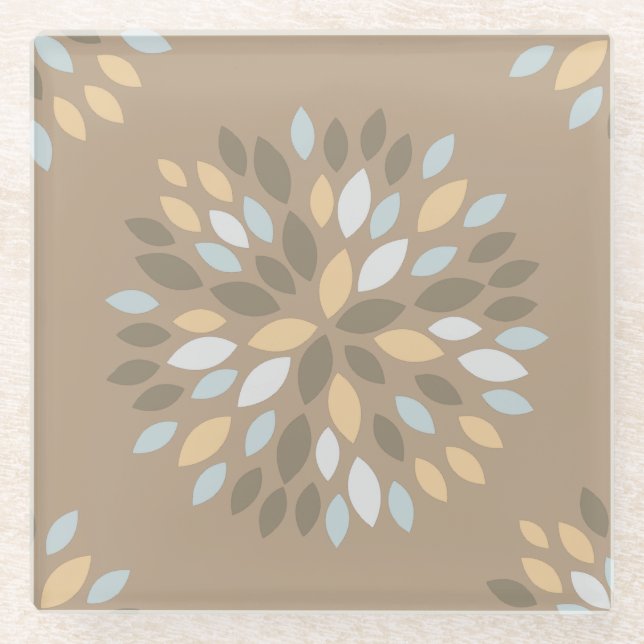 Beautiful Earthtone Colours Glass Coaster (Front)