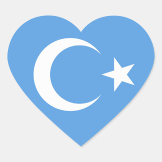 Beautiful East Turkestan Flag Heart Sticker