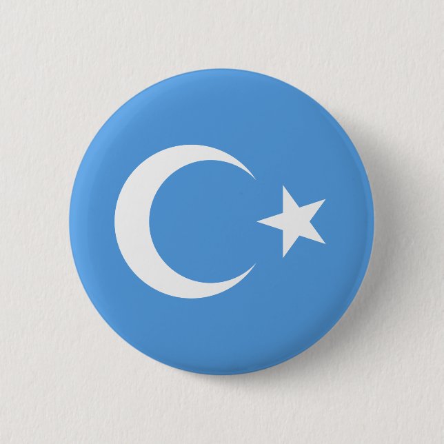 Beautiful East Turkestan Xinjiang Flag 6 Cm Round Badge (Front)
