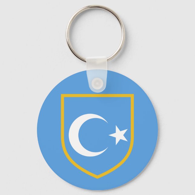 Beautiful East Turkestan Xinjiang Flag Key Ring (Front)
