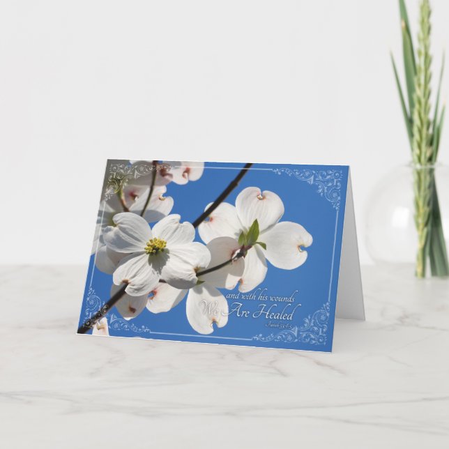 Beautiful Easter Card with Dogwoods (Front)