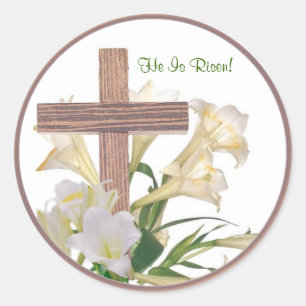 Beautiful! Easter Lilies & Wooden Cross Stickers