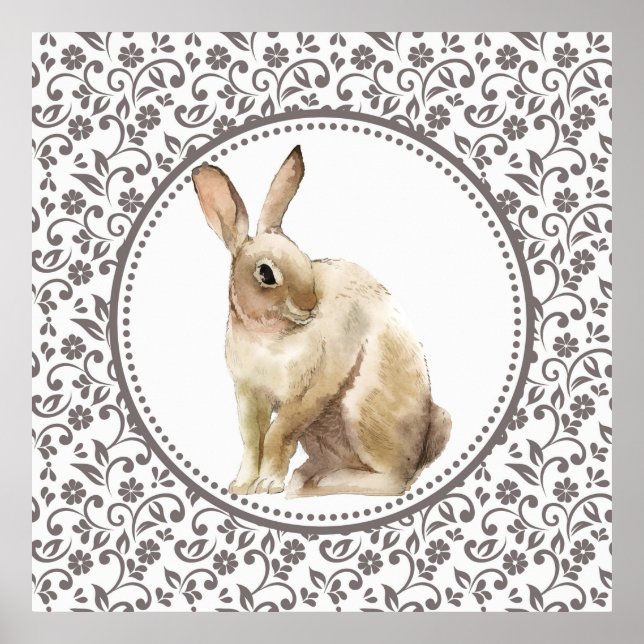 Beautiful Easter Rabbit ornamental Poster (Front)