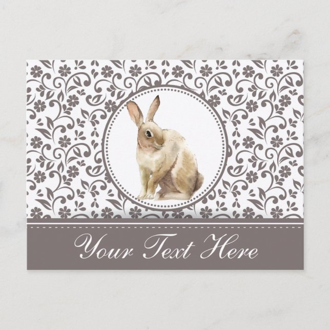 Beautiful Easter Rabbit personalised Postcard (Front)