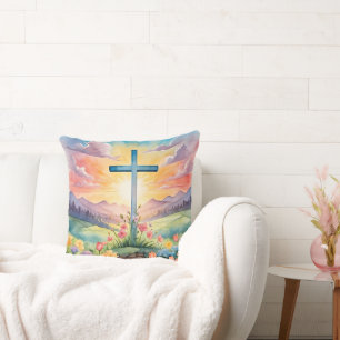 Beautiful Easter Watercolor Art Cushion
