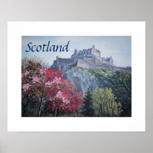 Beautiful Edinburgh Castle bonnie Scotland art Poster