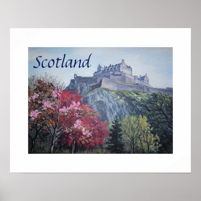 Beautiful Edinburgh Castle bonnie Scotland art Poster (Front)