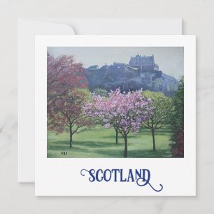 Beautiful Edinburgh Castle fine art tourist Holiday Card