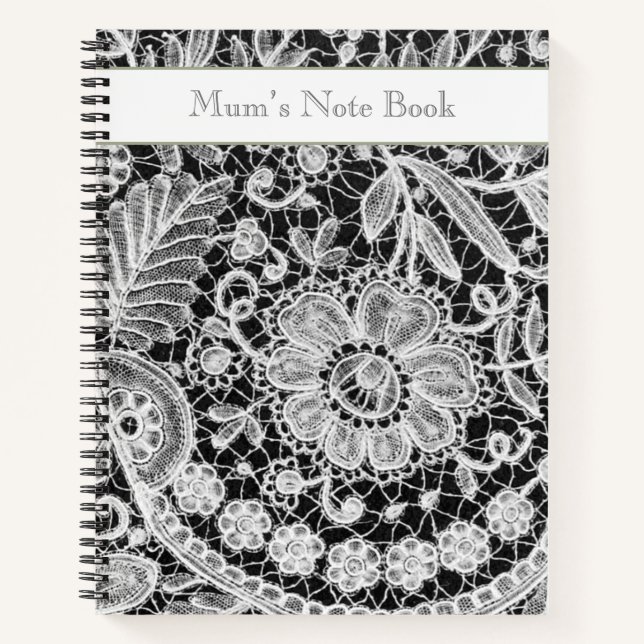 Beautiful Editable Lace Notebook (Front)