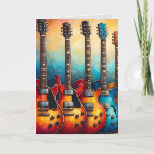 Beautiful Electric Guitars Birthday Card
