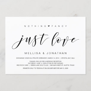 Beautiful Elegance, Black, Wedding Elopement Invitation