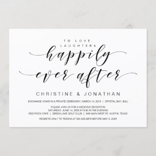 Beautiful Elegance, Black, Wedding Elopement Invitation