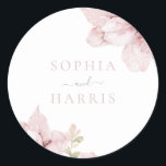 Beautiful Elegance Blush Floral Wedding Classic Round Sticker<br><div class="desc">Beautiful Elegance Blush Floral Wedding Classic Round Sticker

See matching collection in Niche and Nest Store</div>