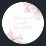 Beautiful Elegance Blush Floral Wedding Classic Round Sticker<br><div class="desc">Beautiful Elegance Blush Floral Wedding Classic Round Sticker

See matching collection in Niche and Nest Store</div>