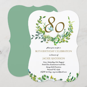 Beautiful Elegant 80th Birthday Invitations Wo/Man