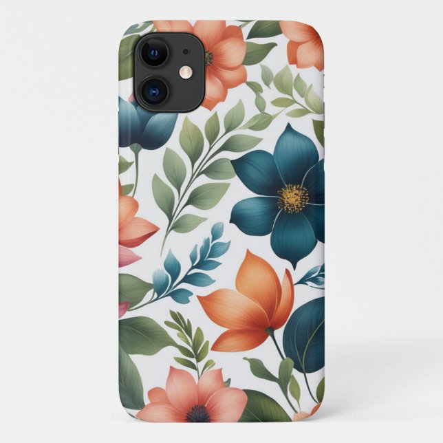 Beautiful, Elegant and Colourful Floral Pattern   Case-Mate iPhone Case (Back)