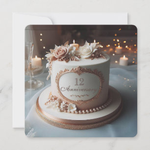 BEAUTIFUL ELEGANT ANNIVERSARY CAKE GREETING
