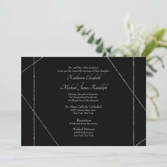 Beautiful Elegant B/W Photo Wedding II  Invitation (Standing Front)