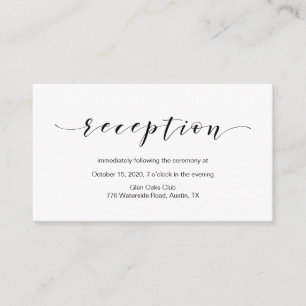 Beautiful Elegant, Black font, Wedding Reception Enclosure Card