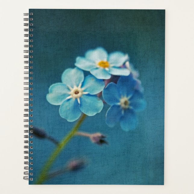 Beautiful Elegant Blue Forget-me-nots Flowers  Planner (Front)